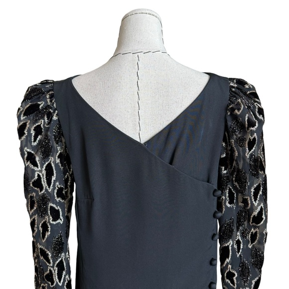 Vintage 60s Bergdorf Goodman Black & Gold Dress Classic Elegant Couture - Picture 7 of 14